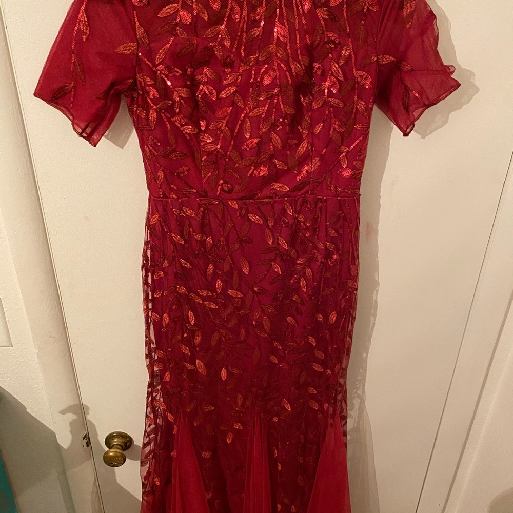 Never Warn Red Sequin Fishtail Drsss - image 2